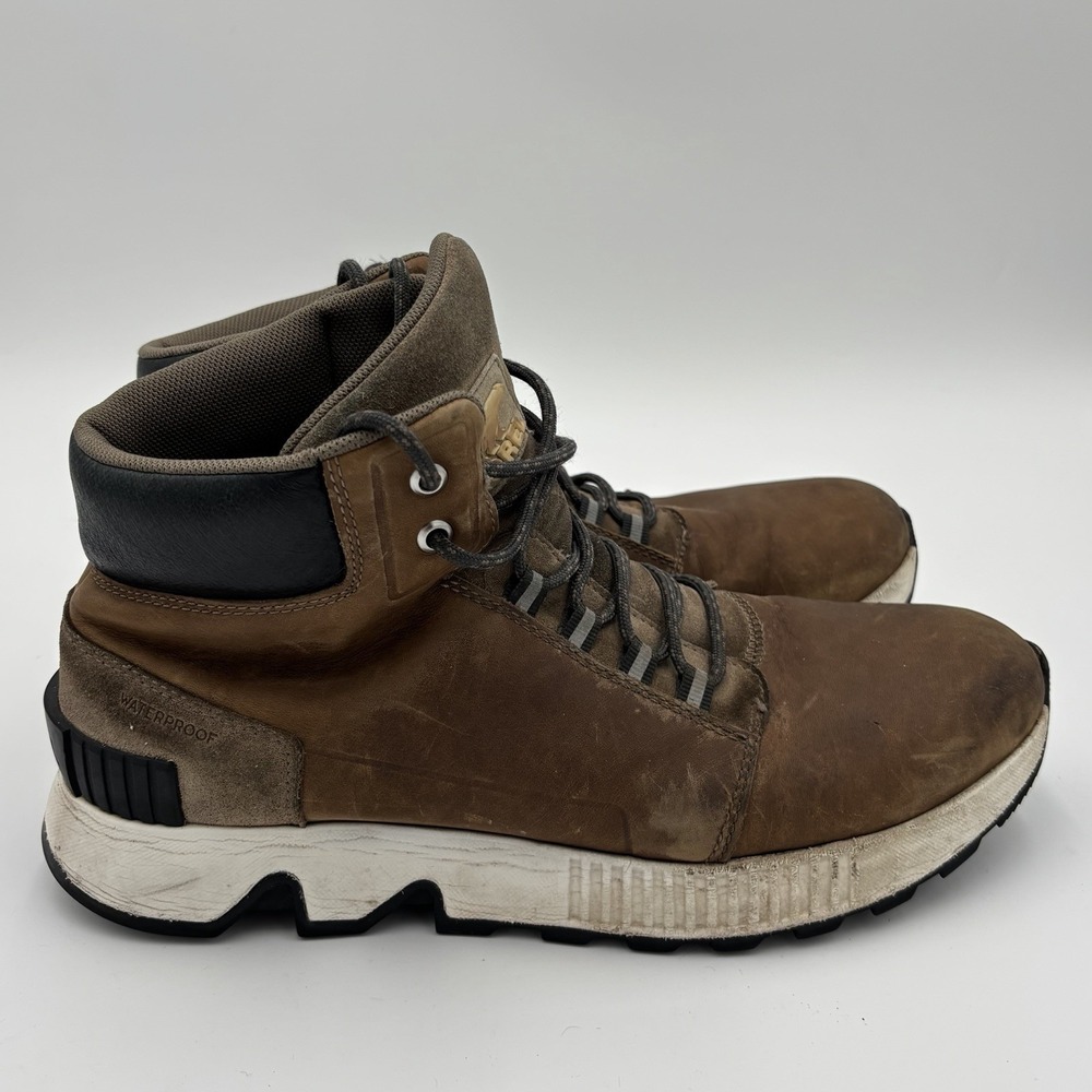 SOREL Mac Hill Lite Mid Waterproof Leather Boots Brown Mens 11 Lace Up Hiking